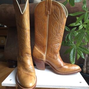 ACME Brown Leather Heeled Cowboy Boots